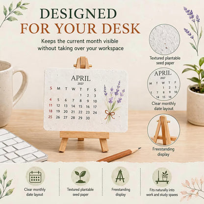 🌱 2027 Eco-Friendly Plantable Seed Calendar | 100% Biodegradable • 12 Growing Months • Unique Green Gift 🎁
