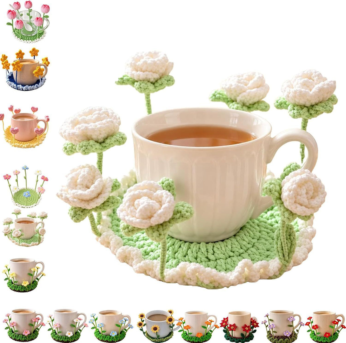 🔥Limited Sale 60% OFF💖Handmade Crochet Floral Coaster | Everlasting Table Art 🌸
