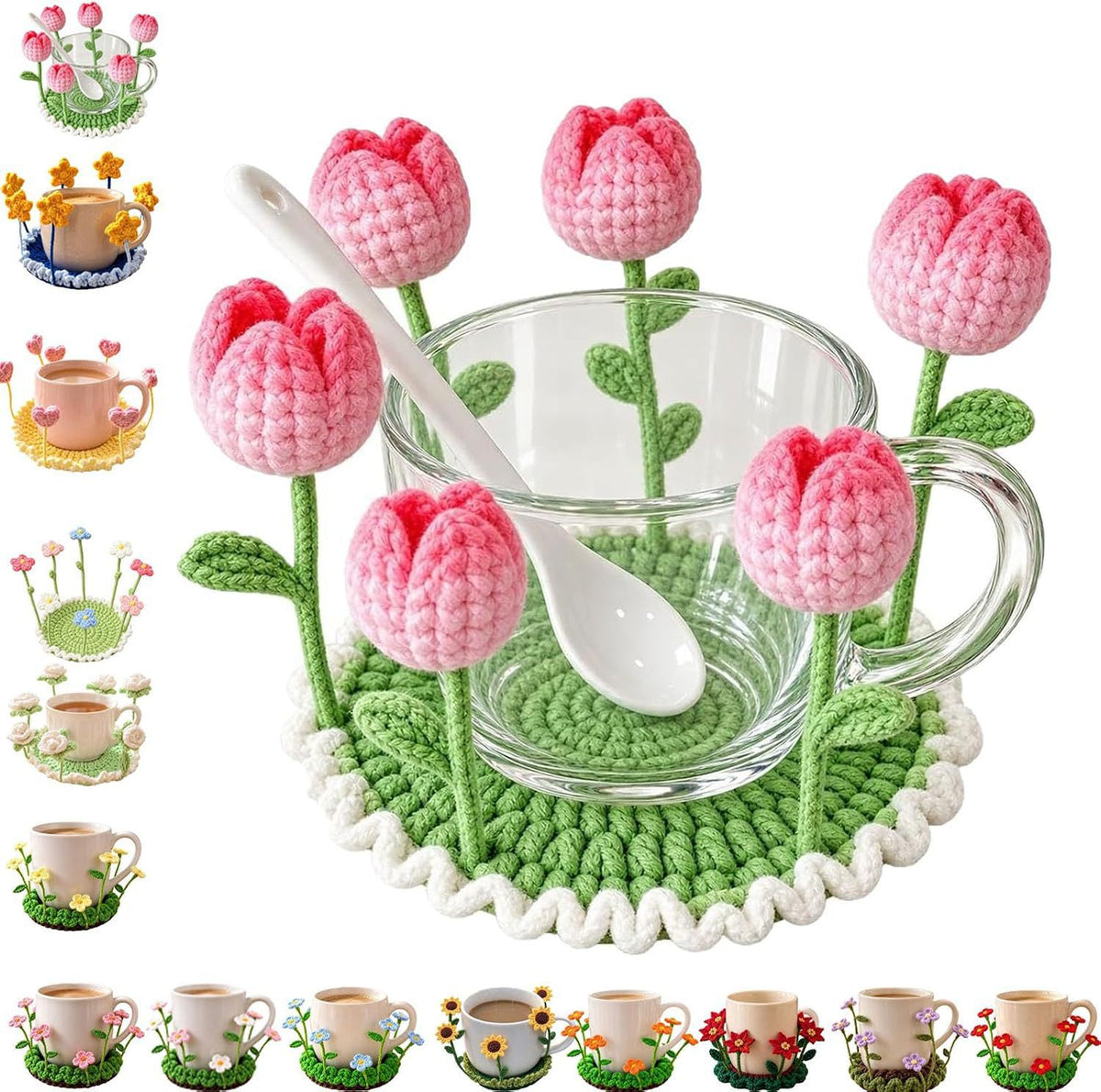 🔥Limited Sale 60% OFF💖Handmade Crochet Floral Coaster | Everlasting Table Art 🌸