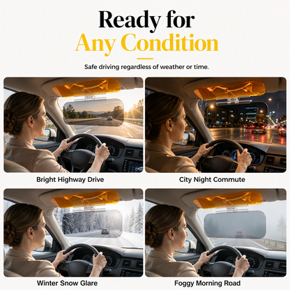 🚗 Save 50%! 🌙 Universal HD Anti-Glare Visor – Day & night driving safety ✨
