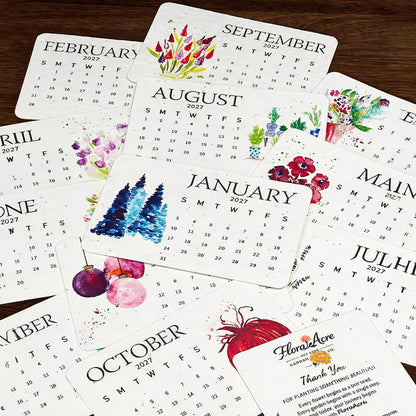 🌱 2027 Eco-Friendly Plantable Seed Calendar | 100% Biodegradable • 12 Growing Months • Unique Green Gift 🎁