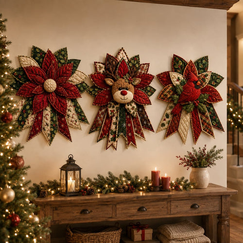 🎄Festive Quilted Christmas Door Hanging DIY Sewing Kit