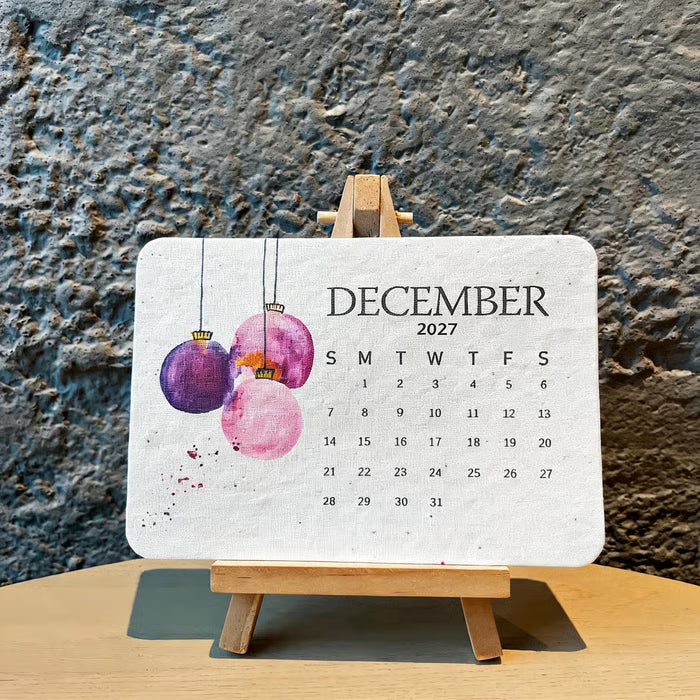 🌱 2027 Eco-Friendly Plantable Seed Calendar | 100% Biodegradable • 12 Growing Months • Unique Green Gift 🎁