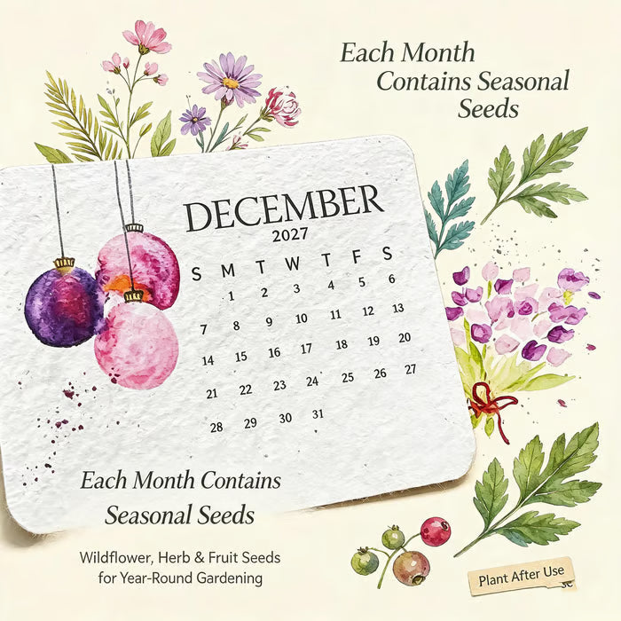 🌱 2027 Eco-Friendly Plantable Seed Calendar | 100% Biodegradable • 12 Growing Months • Unique Green Gift 🎁